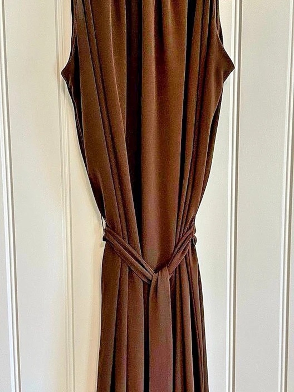 Michael Kors Brown Gathered Maxi Dress Size Medium Like New